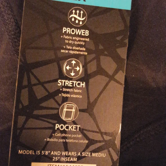 See Other Listing For This Item.NWT SPYDER active leggings, black print, pockets - Picture 6 of 11